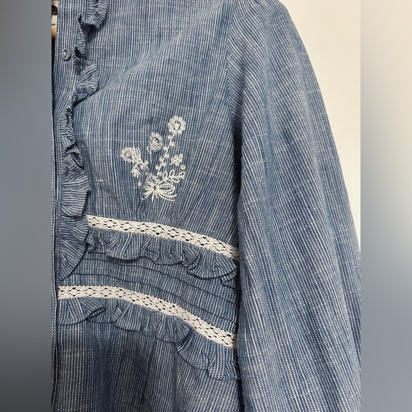 Prairie style long sleeve shirt with collar in XS - Picture 5 of 6